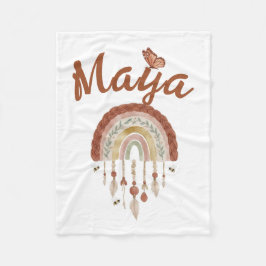 Personalized Boho Rainbow Baby Blanket Custom Name Fleecedecke