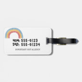 Personalized Boho Rainbow Diaper Bag Tag Gepäckanhänger (Rückseite horizontal)