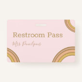 Personalized Boho Rainbow Hall Pass Pink Ausweis (Vorderseite)