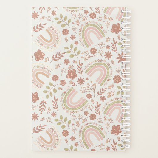 Personalized Boho Rainbow Planner Planer (Rückseite)