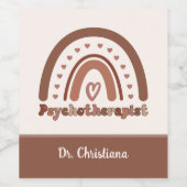 Personalized Boho Rainbow Psychotherapist Weinetikett (Einzelnes Label)