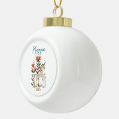 Personalized Boho Unicorn Wildflower Keramik Kugel-Ornament (Rechts)