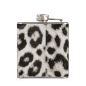 Personalized Bold Black & White Leopard Print  Flachmann (Rückseite)