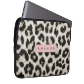 Personalized Bold Black & White Leopard Print  Laptopschutzhülle (Vorne Rechts)