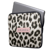 Personalized Bold Black & White Leopard Print  Laptopschutzhülle (Vorderseite Links)