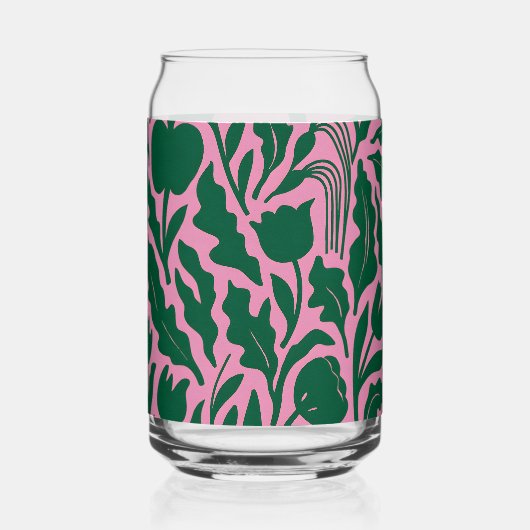 Personalized Bold Pink Botanical Floral Name Gift Dosenglas (Rückseite)