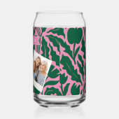 Personalized Bold Pink Botanical Floral Name Gift Dosenglas (Links)