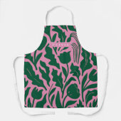 Personalized Bold Pink Botanical Floral Name Gift Schürze (Vorderseite)