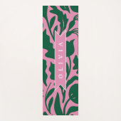 Personalized Bold Pink Botanical Floral Name Gift Yogamatte (Vorderseite)