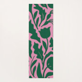 Personalized Bold Pink Botanical Floral Name Gift Yogamatte (Rückseite)