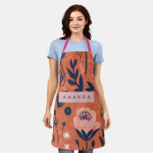 Personalized Bold Terracotta Flower Style Schürze (Getragen)