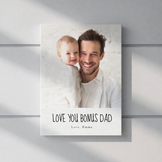 Personalized Bonus Dad Photo | Custom Gift Leinwanddruck