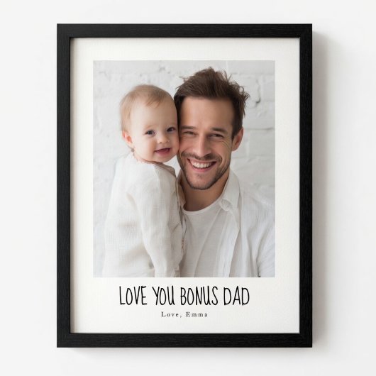 Personalized Bonus Dad Photo | Custom Step Dad Poster