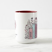 Personalized Book Club Logo & Floral Tasse (Zentrum)