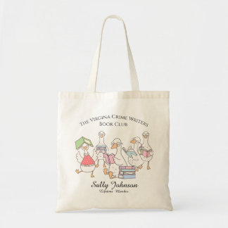 Personalized Book Club Tote Bag with Cute Geese Tragetasche