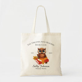 Personalized Book Club Tote Bag with Cute Owl  Tragetasche