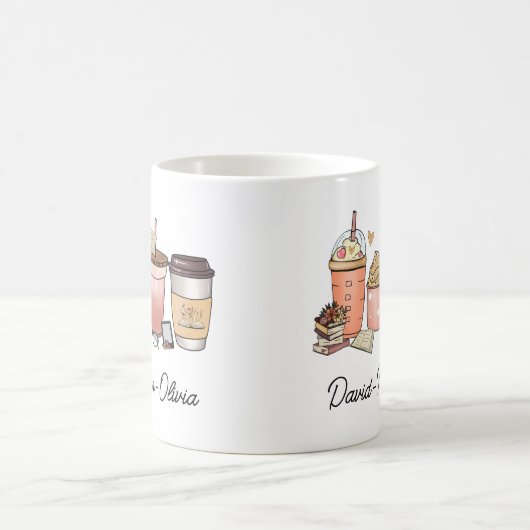 Personalized Book & Coffee Day Mug – Custom Name Kaffeetasse (Mittel)