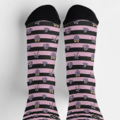 Personalized Book Girl Academy Wizard Black Pink Socken (Oben)