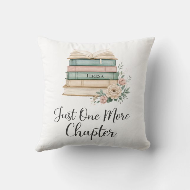Personalized Book Lover “Just One More Chapter Kissen (Rückseite)