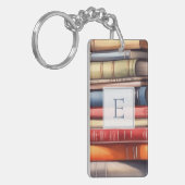 Personalized Book Lover Monogram  Schlüsselanhänger (Vorderseite links)