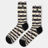 Personalized Bookish Girl Academy Wizard Black Socken (Linkes Detail)