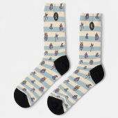 Personalized Bookish Girl Academy Wizard Blue Socken (Linkes Detail)