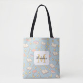 Personalized Bookish Girl Cute Magic Name Blue Tasche (Vorderseite)