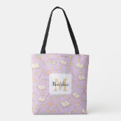 Personalized Bookish Girl Cute Magic Name Purple Tasche (Rückseite)