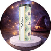 Personalized Bookish Girl Tumbler Wizard Green Thermosbecher