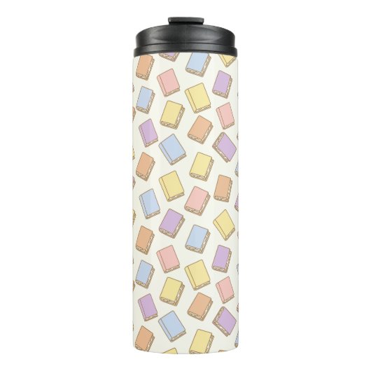 Personalized Bookish Girly Cream Cute Bow Name Thermosbecher (Vorderseite)