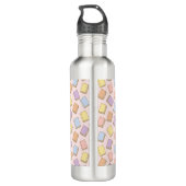 Personalized Bookish Girly Cute Bow Name Pink Back Edelstahlflasche (Rückseite)