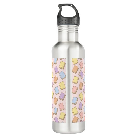 Personalized Bookish Girly Cute Bow Name Pink Back Edelstahlflasche (Rückseite)