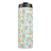 Personalized Bookish Girly Magic Green Cute Name Thermosbecher (Vorderseite)