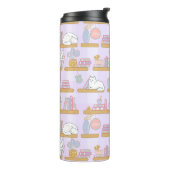 Personalized Bookish Girly Purple Cute Cat Name Thermosbecher (Nach links gedreht)