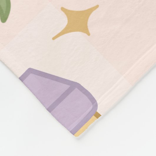 Personalized Bookish Magic Pink Pastel Girly Name Fleecedecke (Ecke)