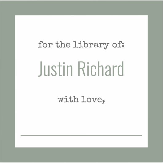 Personalized Bookplate Stickers Aufkleber (Vorderseite)