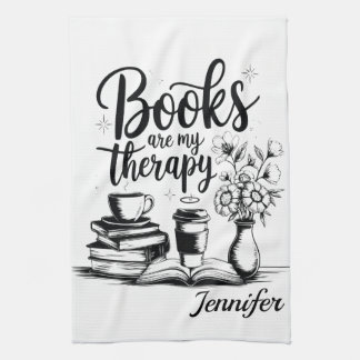 Personalized Books Are My Therapy Bookworms Geschirrtuch
