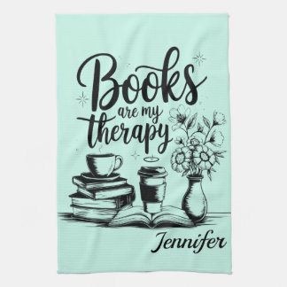 Personalized Books Are My Therapy Bookworms Geschirrtuch