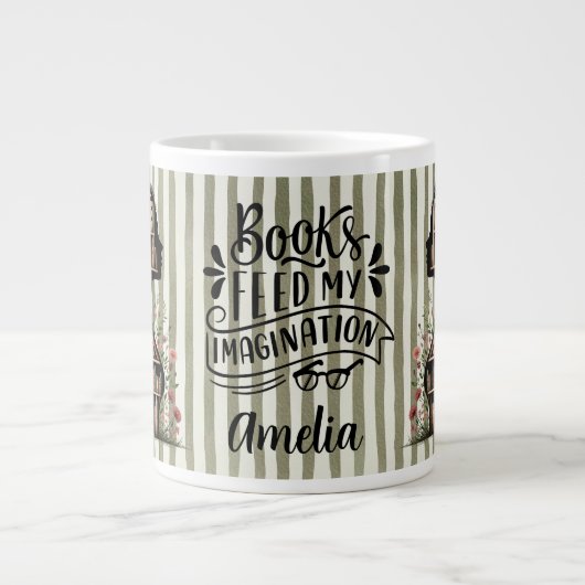 Personalized Books Feed My Imagination Jumbo-Tasse (Vorderseite)