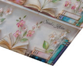Personalized Bookshelf Kitchen Glass Cutting Board Schneidebrett (Ecke)