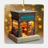 Personalized Bookstore Christmas Ceramic Ornament (Rückseite)
