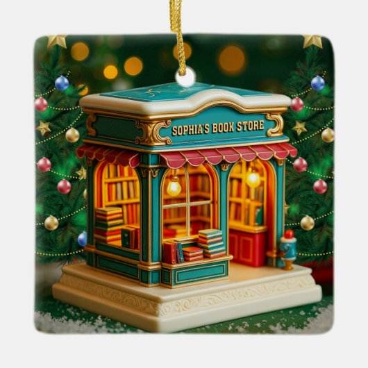 Personalized Bookstore Christmas Ornament (Vorderseite)