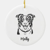 Personalized Border Collie Dog Christmas Keramik Ornament (Hinten)