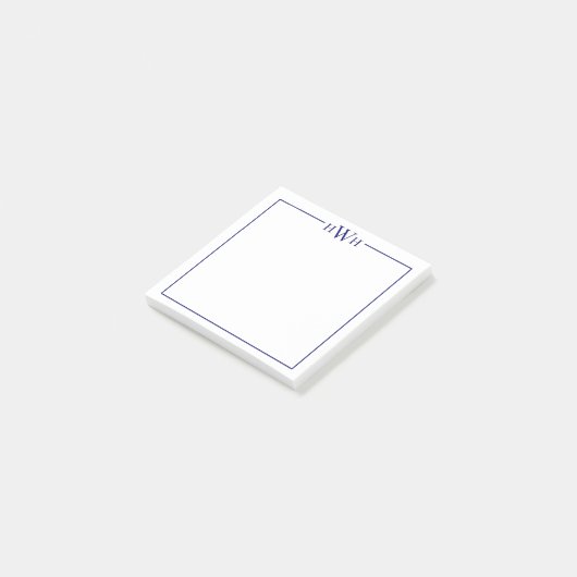 Personalized Border Monogram Stationery Post-it Klebezettel (angewinkelt)