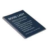Personalized Boss Lady Definition Notebook Funny Notizblock (Rechte Seite)