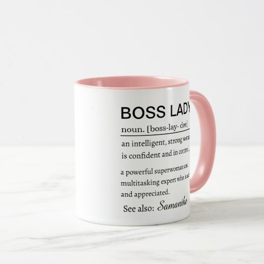 Personalized Boss Lady Definition Tasse (VorderseiteRechts)