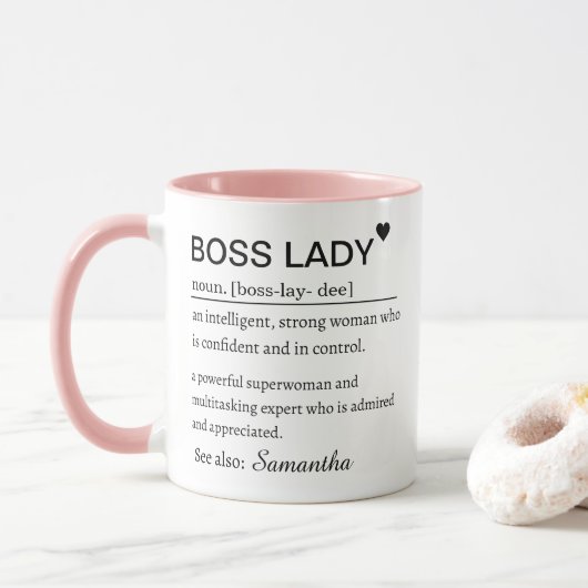Personalized Boss Lady Definition Tasse (Mit Donut)