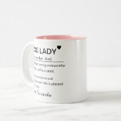 Personalized Boss Lady Definition Zweifarbige Tasse (Vorderseite Links)