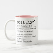 Personalized Boss Lady Definition Zweifarbige Tasse (Links)