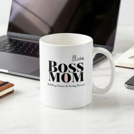 Personalized Boss Mom Mug – Custom Strong Mom Gift Kaffeetasse